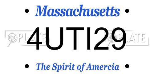 4UTI29 Massachusetts License Plate