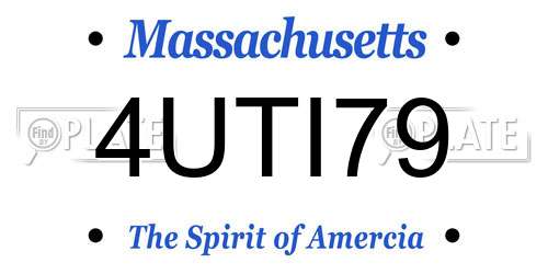 4UTI79 Massachusetts License Plate