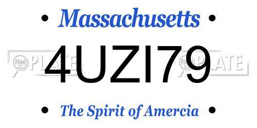 4UZI79 Massachusetts License Plate
