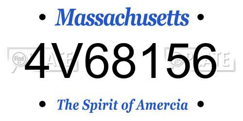 4V68156 Massachusetts License Plate