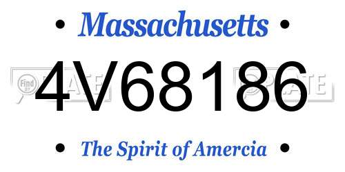 4V68186 Massachusetts License Plate