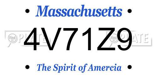 4V71Z9 Massachusetts License Plate