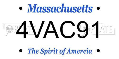 4VAC91 Massachusetts License Plate
