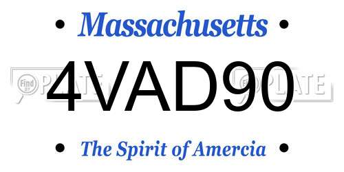 4VAD90 Massachusetts License Plate