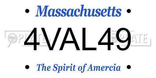 4VAL49 Massachusetts License Plate