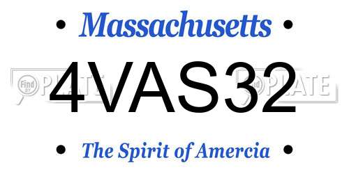 4VAS32 Massachusetts License Plate