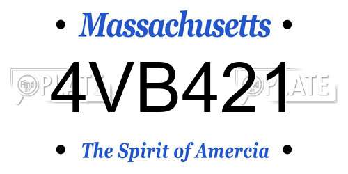 4VB421 Massachusetts License Plate