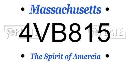 4VB815 Massachusetts License Plate