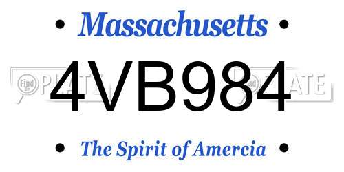4VB984 Massachusetts License Plate