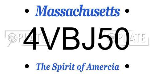 4VBJ50 Massachusetts License Plate