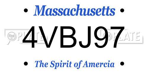 4VBJ97 Massachusetts License Plate