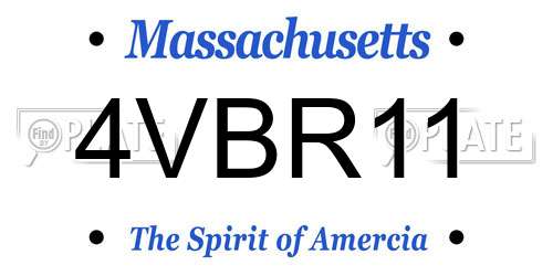 4VBR11 Massachusetts License Plate