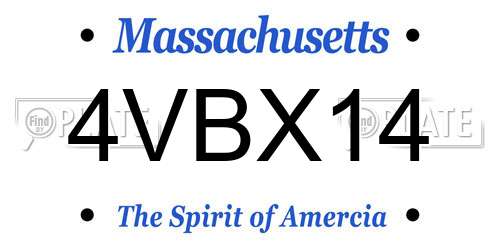 4VBX14 Massachusetts License Plate