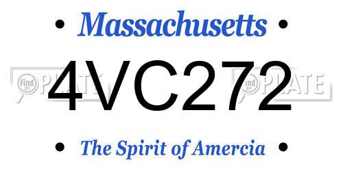 4VC272 Massachusetts License Plate