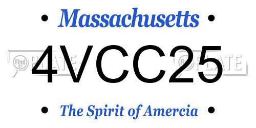 4VCC25 Massachusetts License Plate