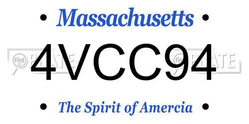 4VCC94 Massachusetts License Plate