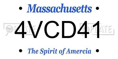 4VCD41 Massachusetts License Plate