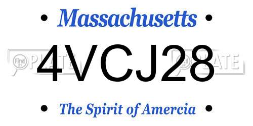 4VCJ28 Massachusetts License Plate