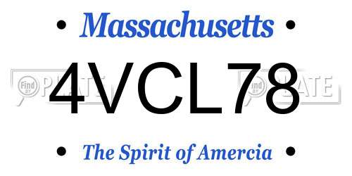 4VCL78 Massachusetts License Plate
