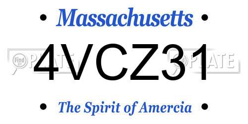 4VCZ31 Massachusetts License Plate