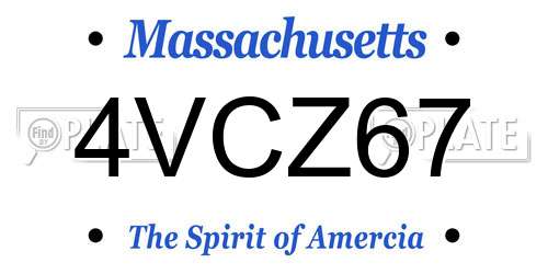 4VCZ67 Massachusetts License Plate
