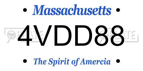 4VDD88 Massachusetts License Plate
