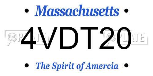 4VDT20 Massachusetts License Plate