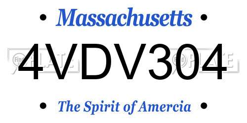 4VDV304 Massachusetts License Plate