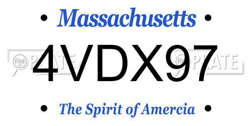 4VDX97 Massachusetts License Plate