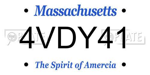 4VDY41 Massachusetts License Plate