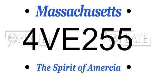 4VE255 Massachusetts License Plate