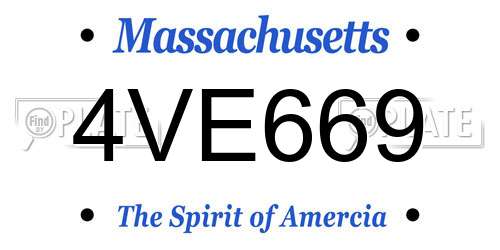 4VE669 Massachusetts License Plate