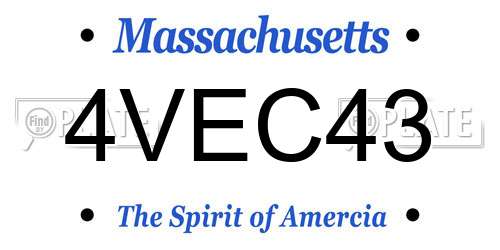 4VEC43 Massachusetts License Plate