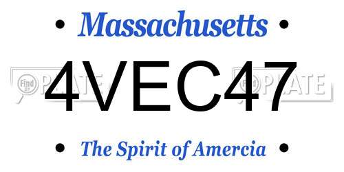 4VEC47 Massachusetts License Plate