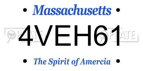 4VEH61 Massachusetts License Plate