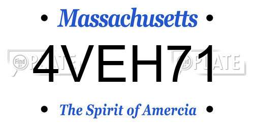 4VEH71 Massachusetts License Plate