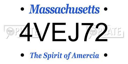 4VEJ72 Massachusetts License Plate