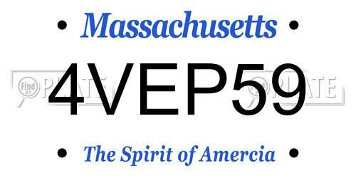4VEP59 Massachusetts License Plate
