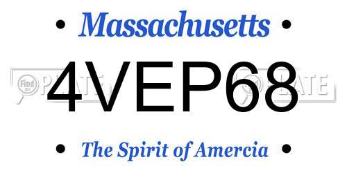 4VEP68 Massachusetts License Plate