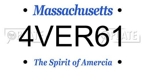 4VER61 Massachusetts License Plate