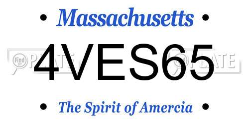 4VES65 Massachusetts License Plate