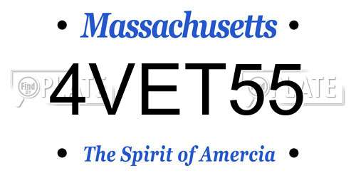 4VET55 Massachusetts License Plate