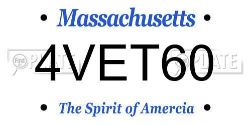 4VET60 Massachusetts License Plate