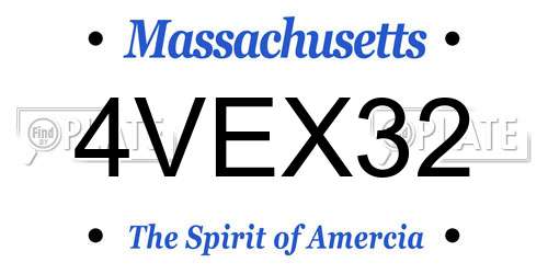 4VEX32 Massachusetts License Plate