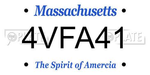 4VFA41 Massachusetts License Plate