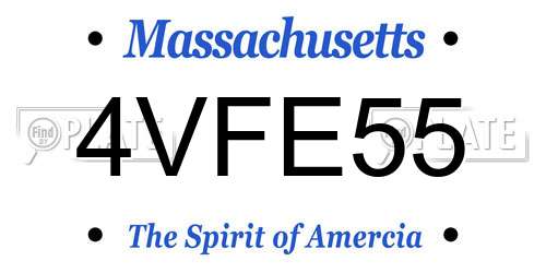 4VFE55 Massachusetts License Plate