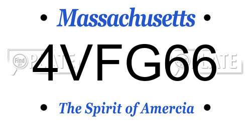 4VFG66 Massachusetts License Plate