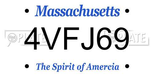 4VFJ69 Massachusetts License Plate