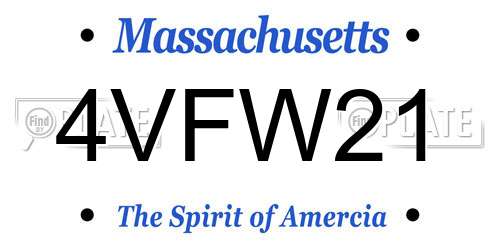 4VFW21 Massachusetts License Plate