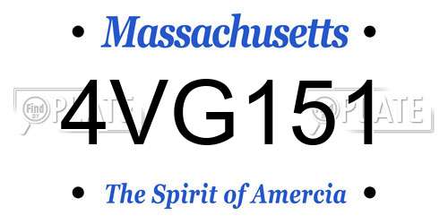 4VG151 Massachusetts License Plate
